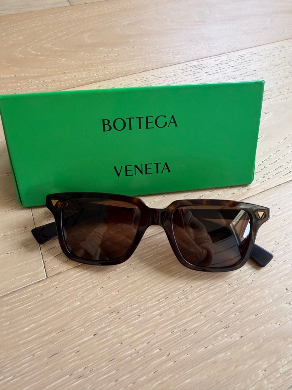 Bottega Veneta Tortoiseshell Square Frame Sunglasses - Brown Lenses
